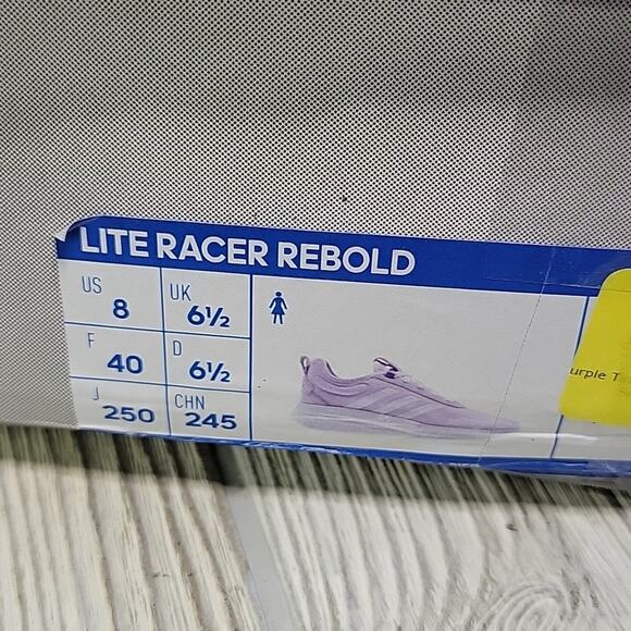 Adidas Lite Racer Rebold Purple Running Shoe Sneakers Womens 8 NEW - Picture 12 of 13